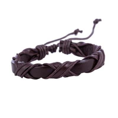 China CLASSIC Custom Made Adjustable Genuine Leather Rope Bracelet Wristband Brand Bracelets Genuine Leather Strap Fashion Bracelets for sale