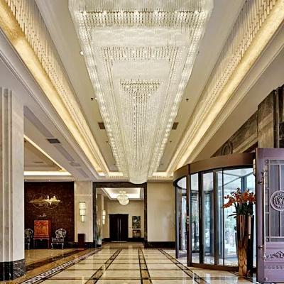 China Modern Custom Luxury Crystal Pendant Chandelier Extra Large Hotel Crystal Ceiling Lamp in Metal for Project for sale