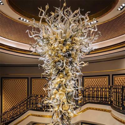 China Modern Handmade Glass Pendant Lights Modern Mall Art Deco Glass Chandeliers Customize Made Chihuly Style Luxury Interior Chandelier for sale