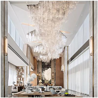 China Custom Blown Glass Modern Luxury Hotel Lobby Staircase Conference Room Chandelier Ceiling Crystal Chandelier for sale