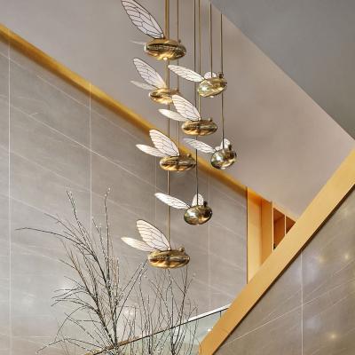 China Modern Creative Gold Bee Shape Modern Drop Ceiling Hanging Pendant Lamps for sale