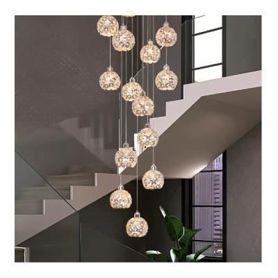 China Material Lights of Long Crystal Chandelier Spiral Chandelier For Modern Copper Home +K9 Crystal Led Stairs Lights Hotel Pendant for sale