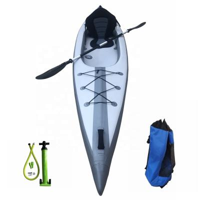 China Water sports 1 seat factory kayak drop stitch high quality plastic inflatable fishing solo canoe with 1 buyer HL-K1 for sale