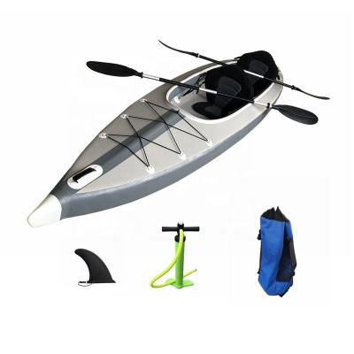 China Easy to carry Hileaf brand 4.3 m length rigid inflatable kayak drop stitch tandem canoe patent new design 2 people for sale HL-K1 for sale