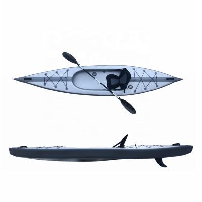 China Patent Design 1 Person Water Sports V Bottom Inflatable Drop Point HL-K1 Folding Kayak Solo Canoe For Fishing And Water Games for sale