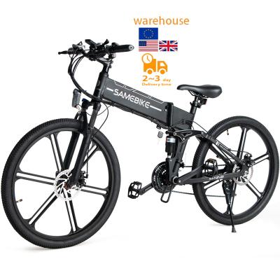 China Aluminum Alloy eu warehouse power assisted 48V 10A lithium battery folding mountain e bikes 500watts electric bike bicycle for sale