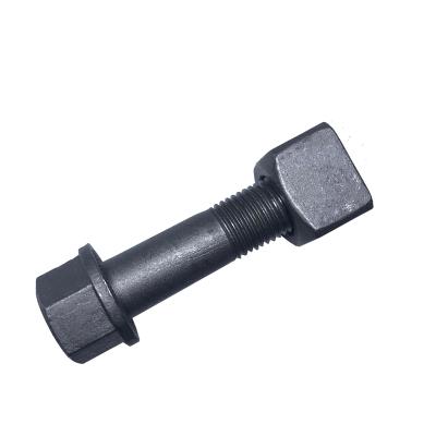 China Precise Performance Steel Bolts And Nuts Excavator Bucket Bolt Nut M10 M12 M14 M19 M22 Track Bolt With Flange Grade 10.9 for sale