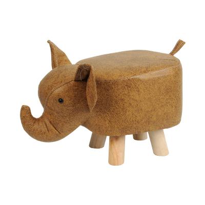 China Removable Animal Cover Brown Elephant Bull Stools Kids Footrest Stool for sale