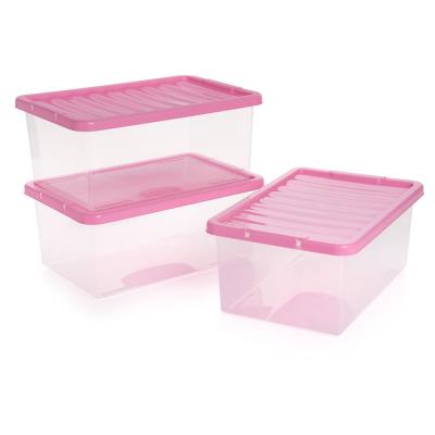 China Sustainable Cheaper Sundries Box Stackable Cloth Container &Bins With Lock PP Plastic Storage Boxes for sale