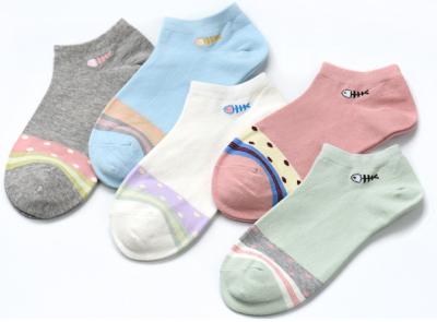 China Funky Teenage Ankle Length Socks Low Cut With Cotton + Polyester + Spandex Material for sale