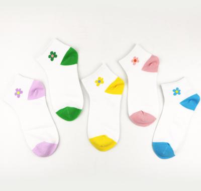 China Breathable Colorful Ankle Socks Cotton Knitting Sock Flower Girl Socks or tights for sale