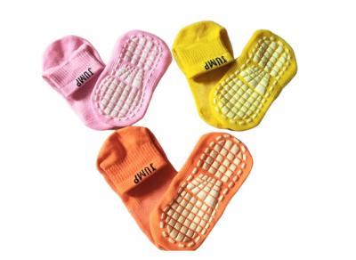 China Colorful Customize Non Slip Socks Trampoline Socks Pvc Rubber Bottom Anti - Slip Yoga Socks for sale