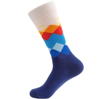 China Breathable Trendy Mens Socks Colorful Business Party Dress Cotton Novelty Fun Happy Socks for sale