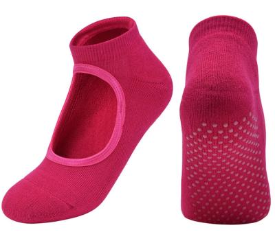 Chine - Chaussettes de poignée de yoga de glissement anti- non coupées par bas coloré pour la faute de ballet de barre de Pilates à vendre