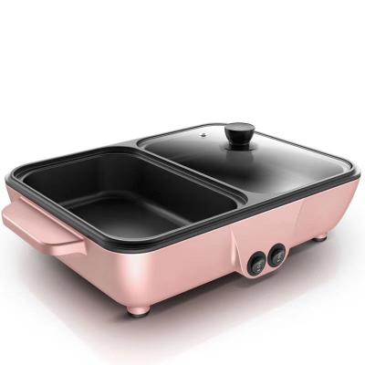 China Fashion Mini Hot Pot Electric Grill Instant Roast Frying Student Pot Household Pot for sale