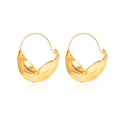 China New Eco-Friendly Creative Irregular Earrings Metal Flower Basket Exaggerated Earrings CIA Style Earrings for sale