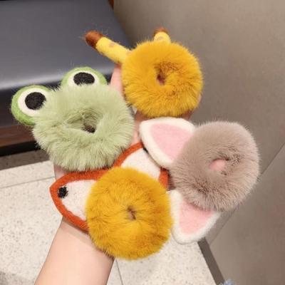 China Small fresh and simple Korean design soft wide cheap soft cute animal tie frog rabbit ears plush hair for sale