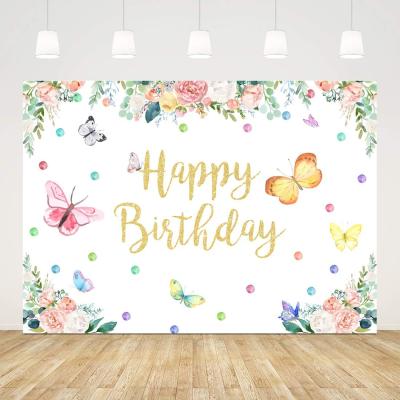 China Colorful Banner Woman Birthday Party Decorations Backdrop 7x5ft Birthday Party Suppies Birthday One Photography Backdrop for sale