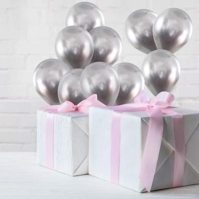 China Party 5 inch silver metallic balloons party decorative latex balloons for birthday wedding balloons decoration for sale