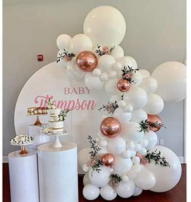 China Pearl White Birthday Party Decorations Balloon Arch Metallic Garland Rose Gold Balloon Pastel White Balloon Kit for Princess Birthday, Baby Shower for sale