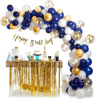 China Gift Toy Blue and Gold Balloon Garland Decorations Kit Arch for Oh Baby Theme Shower Birthday Wedding Bridal Decoration for sale