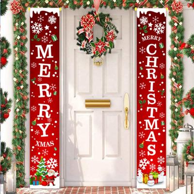 China New Year Decoration 2 Pieces - 72x12 Inch Merry Christmas Porch Door Sign Banners for 2022 New Years Eve Party Supplies Decorations for sale