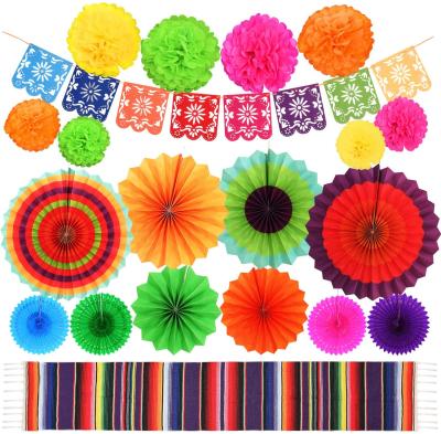 China Decoration Gift Balloons Wholesales Fiesta Party Supplies Mexican Party Decorations Set Serape Table Runner Paper For Baby Shower Boy Birthday for sale