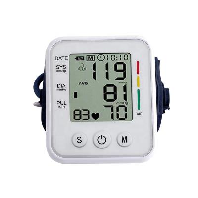 China Household Factory Wholesale Boiling Point Monitor Backlight Blood Pressure Monitor LCD Display Arm Cuff Meter for sale