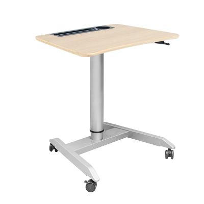 China (Height) 2021 Adjustable Height Table Desk Sit Standing Mobile Pneumatic Adjustable Computer Workstation for Classrooms, Offices for sale