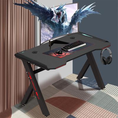 China Foldable Gaming Computer Height Adjustable Desk Z Shaped Big Tables Physical Channels With RGB LED Lights For E-sports Gamer Racing Home Office Pro for sale