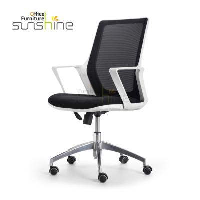 China Mesh Chair Full Mesh Bottom Armrest Mid Back Adjustable Office Visitor Chair for sale