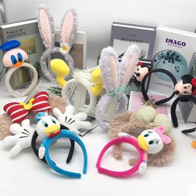 China Cute Cosplay Judy Rabbit Bow Dy Black Ear Headband Christmas Accessory Cartoon Headband Party Hair Decoration Performance Prop for sale