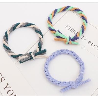 China Mio Girls Thick Knitting Knotted Twist Knot Hair Tie Hair Decoration Handmade Elastic Hair Band High Quality Color Matching Mio Girls for sale