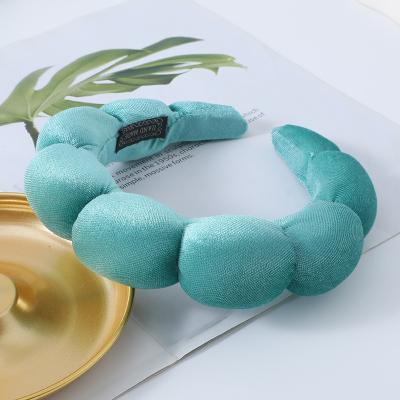 China Hot Selling Shiny Hair Decoration Pleuche Cloth Sponge Spa Headband For Women Skin Care Face Makeup Removal Hair Wash Accessories for sale