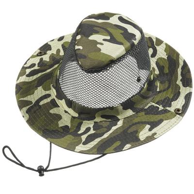 China Fashion\Comfortable\Durable Outdoor Sunscreen Fishing Wide Brim Hat Camouflage Net Hat Fishing Sun Visor Hat For Men for sale