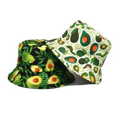 China cool fruit print bucket hat wholesale unisex reversible sun hat Sun-proof summer 2023 new for women Lady Men Causal Double side Sun hat for sale