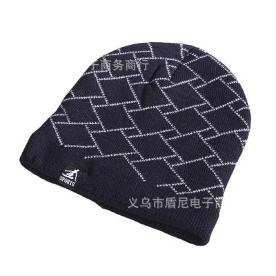 China Fashion\Comfortable\Durable Warm High Quality Striped Woolen Hats Knit Hearing Protection Jacquard Windproof Hat for sale