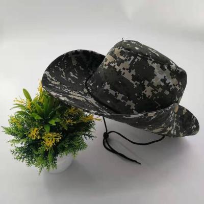 China Fashion\\durable Outdoor Cowboy Comfortable Hot Sale Camouflage Cowboy Hat Wide Brim Summer Travel Sunshade Sunshade Hat for sale