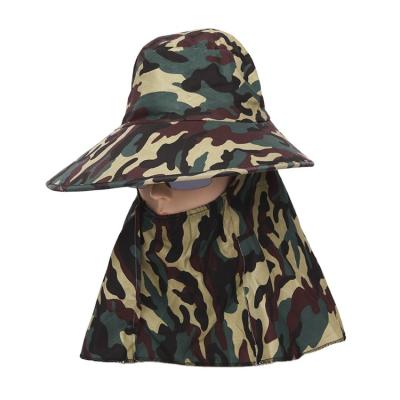 China Fashion\Comfortable Premium Hats\Goods 2023 Top Sun Bucket Camouflage Neck Guard Hat Picking Tea for sale