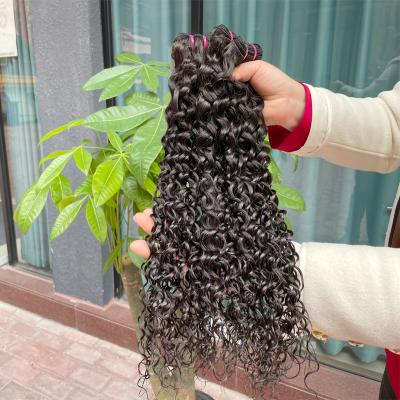 China Good Quality Indian Curly Hair Extension Raw Unprocessed Virgin Hair 100% Water Wave Wholesale Virgin Hair Bundles for sale