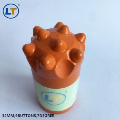 China Rock Drill Hole Rock Drilling Tools Small 32MM, 9buttons, 7degreeTaper/Conical Button Bit Tool for Quarry for sale