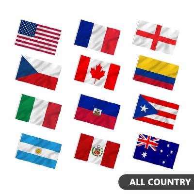 China 2022 Healthcare Institutes World Cup Fast Delivery Cheap No MOQ Promotional All Countries 100D Polyester Custom 3x5FT Flags for sale