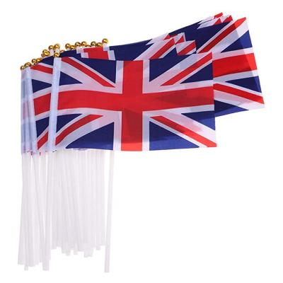 China Health Care Institutes Fast Delivery Indoor Outdoor One-sided Double Sided National Union Jack British Hand Held Flag for sale