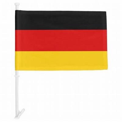 China Healthcare Institutes 100D Polyester 110GSM Knitted Custom German Car Flags Digitally Printed 100D Polyester for sale