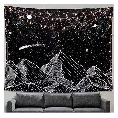 China Health Care Institutes One Or Salon Mountain Moon And Stars Double Sided Printed Tapestries for sale