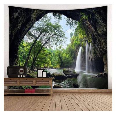 China Health Care Institutes Fast Delivery Home Decor Tropical Rainforest Waterfall Tapestry for sale