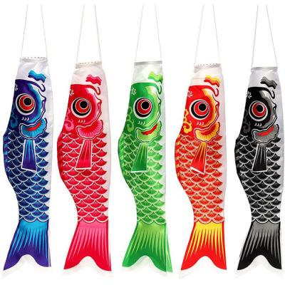 China National Festival Lightweight Cheap Hanging Any Design Wind Flags Japanese Flame Fish Koinobori Flags for sale