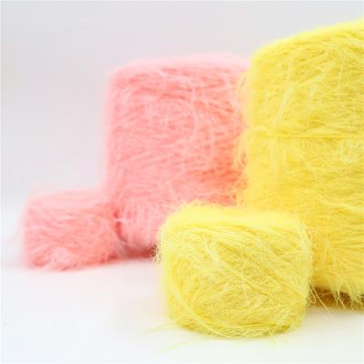 China Color Dyeing Guaranteed mink fur yarn mink wool yarn furry 100% Nylon 6cm Imitate Rabbit cat Hair yarn mink fur for sale