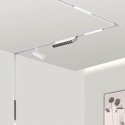 China LED Track Light Magnet Track Lighting System Spotlight Living Room Ceiling Rail Decoration Modern White Magnetic Hanging Pendant Lamp for sale