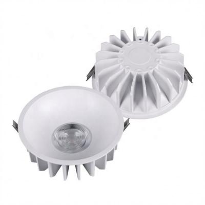 China Living Room Indoor Recessed Round COB Downlight 9w 15w 20w 30w Dimmable Living Room Led Spotlight Down Light Die Cast Aluminum Ceiling Lamp Shop Desk for sale